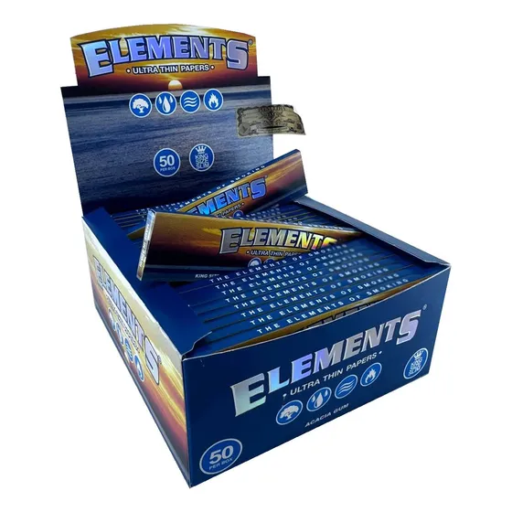 Caixa Seda Elements Original Azul Grande King Size Slim Fina