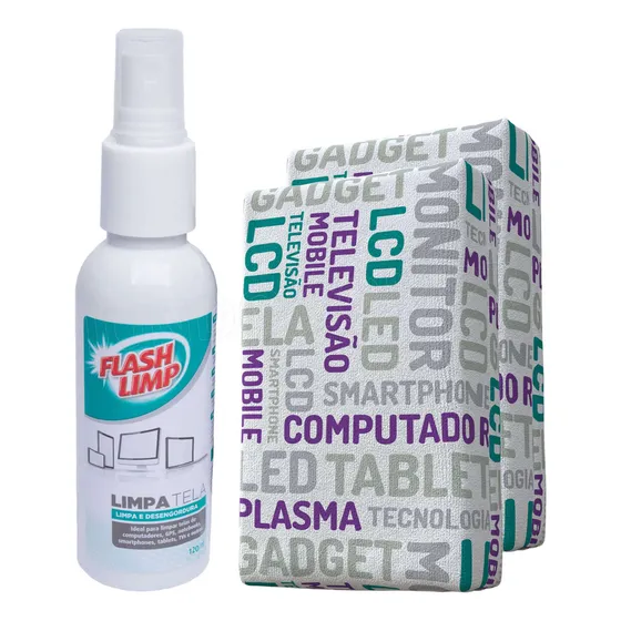 Kit Limpa Telas Celular Tv Computador Notebook Flash Limp