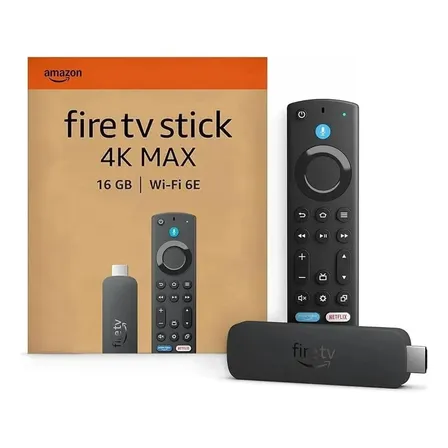 Amazon Firetvstick 4k Max 16gb Wifi 6e alexa controle por voz cor preto