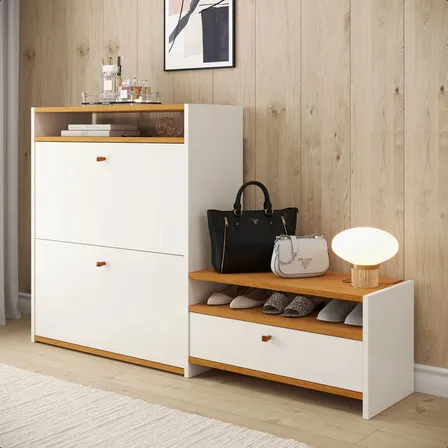 Sapateira Organizadora Com Prateleira E Gaveta Basculante