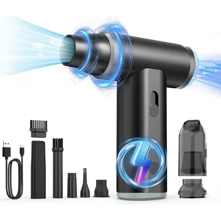 Plumero De Aire Comprimido, Plumero De Aire Eléctrico De 130000 RPM, Mini Soplador De Aire Inalámbrico Portátil Y Aspiradora Para Limpiar Teclado, PC Y Automóvil, Sin Plumero Reutilizable