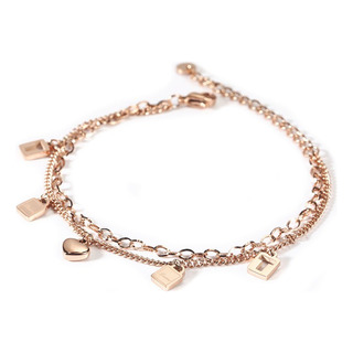 Pulsera Doble Cadena Love Casual Acero Inoxidable Pulsera Doble Cadena Love Casual Acero Inoxidable
