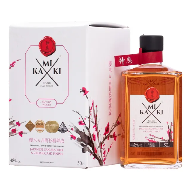 Whisky Kamiki Sakura Wood 500ml 48% / Blended Malt Japón
