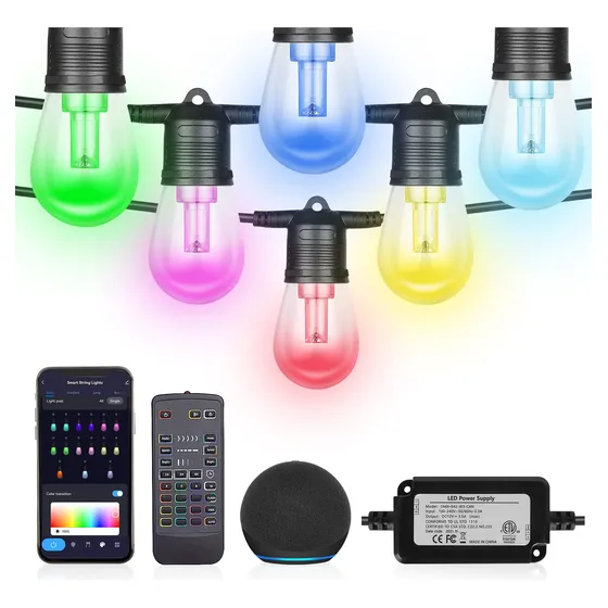 Cadena Luz Para Exterior Mejorada 2023 Inteligente Rgb Que