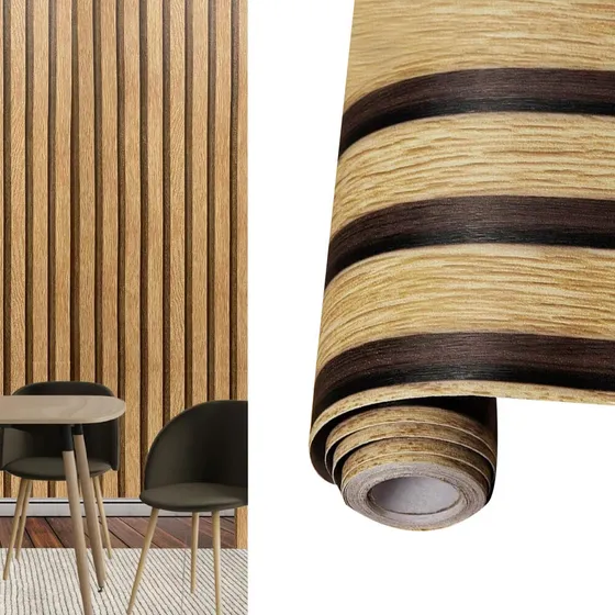Papel Pintado De Madera Adhesivo Rasgado En 3d Lavable, Lava