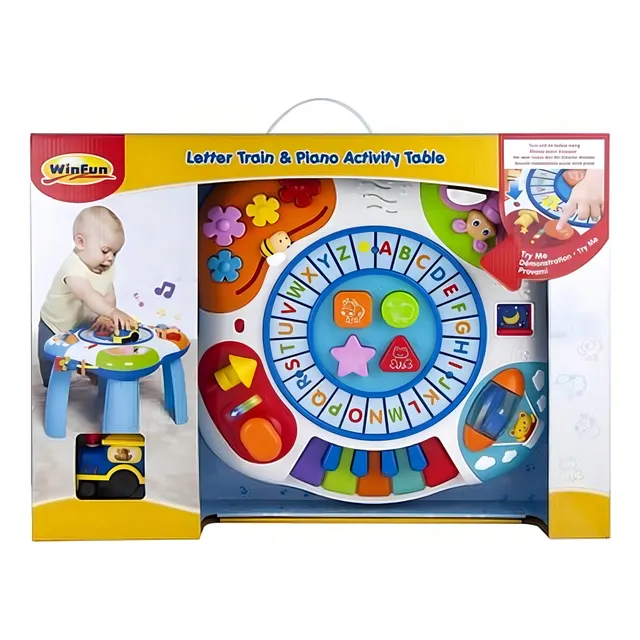 Mesa Didactica Con Actividades Tren Y Piano Winfun Color Multicolor