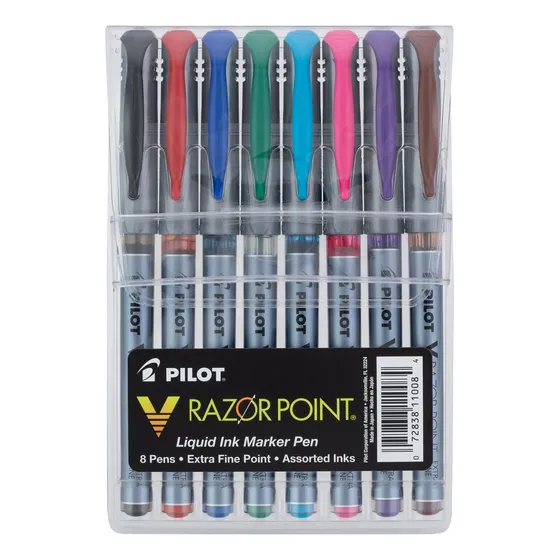 Pilot V Razor Point Rotuladores Tinta Líquida Extra Fino 8pz