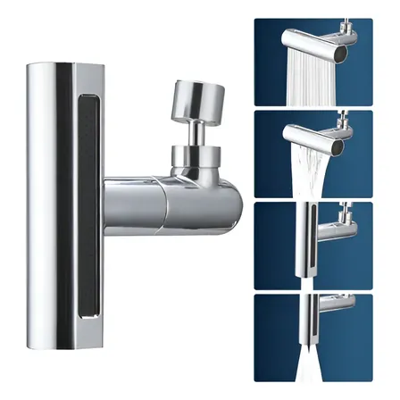 Extensor De Torneira Arejador 4 Modos Cascata Cozinha 360º Acabamento Inox Cor Inox