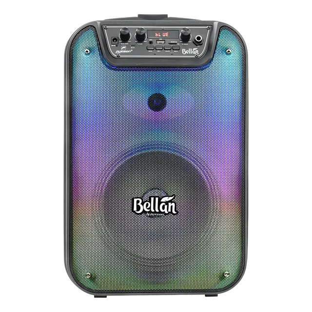 Bocina Bafle Recargable Fussion Pbs-8bellan 14'000 W Luz Led Color Negro