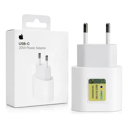 Carregador Fonte Apple Turbo Original Usb-c 20w iPhone 11 17 Branco
