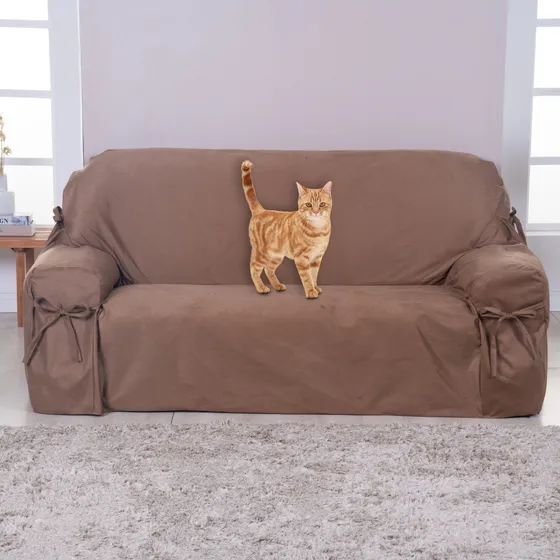 Capa Para Sofá De 3 Lugares Em Suede Antigato Pronta Entrega