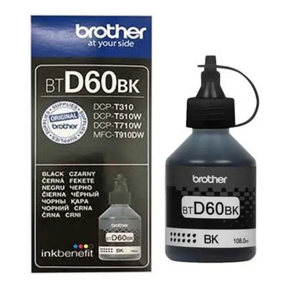 Botella De Tinta Brother D60bk Negro