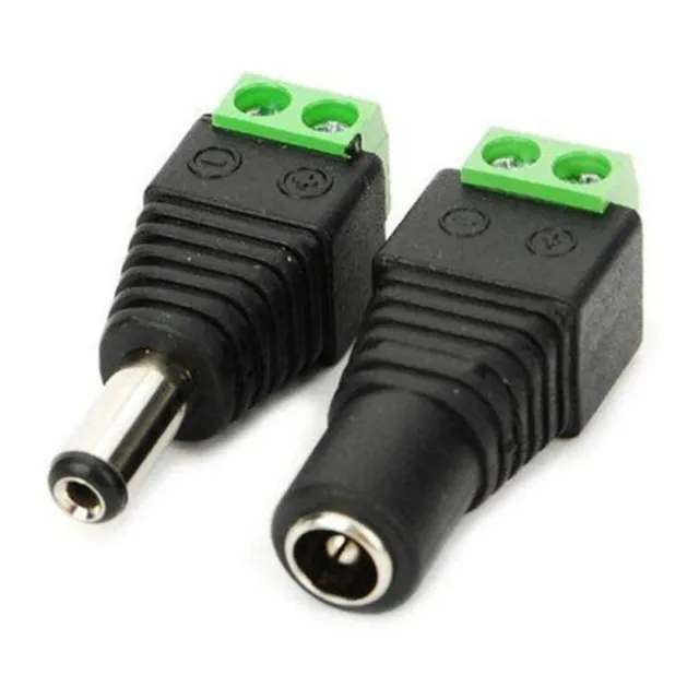 5 Pares Conector Plug Jack Cctv Macho Hembra Fuente Dc 5.5mm