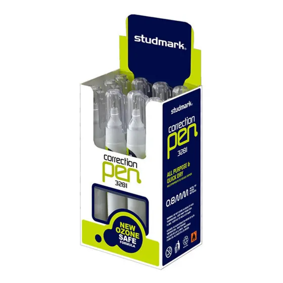 Corrector Liquido Tipo Lapiz Studmark 12 Unidades