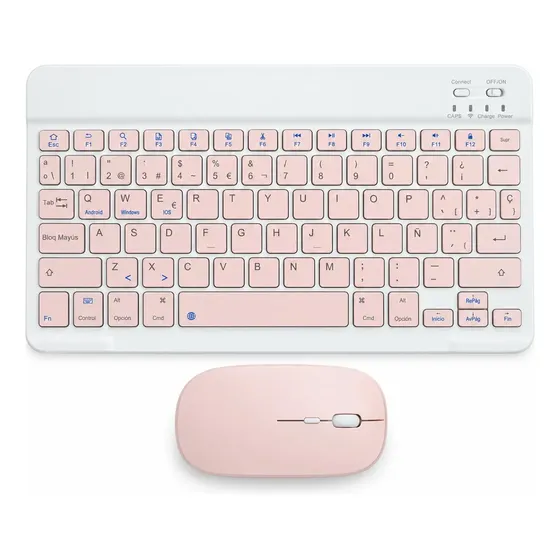 Teclado Y Mouse Inalámbrico Bluetooth Para Tablet Español