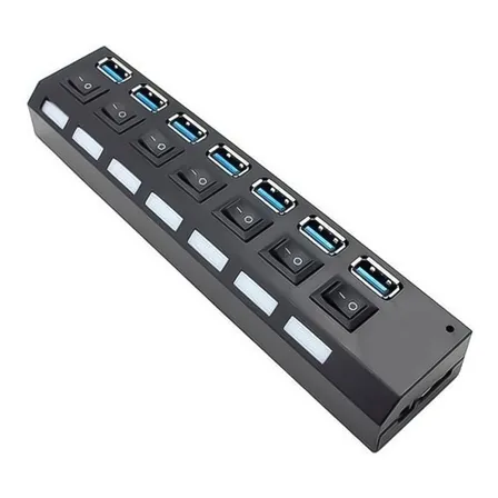 Hub Usb 3.0 7 Puertos De Alta Velocidad Con Indicador Led