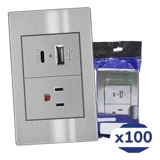 Contacto Sencillo Y Convertidor De Voltaje Usb X100 Piezas