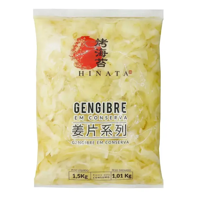 Gengibre Tradicional Fatiado Em Conserva 1kg - Hinata