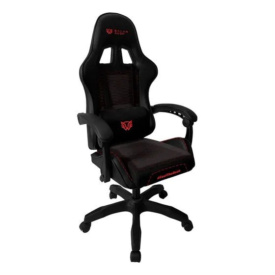 Silla gamer Balam Rush Power Rush V2 ergonomica reclinable 135° 120kg negro y rojo