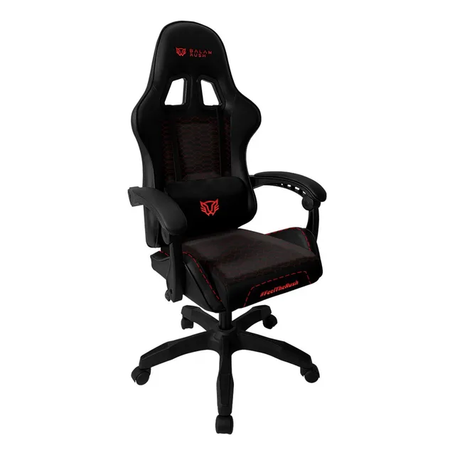 Silla gamer Balam Rush Power Rush V2 ergonomica reclinable 135° 120kg negro y rojo