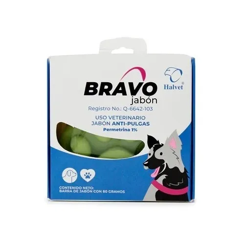 Halvet Bravo Jabón Antipulgas Para Perro 80 G