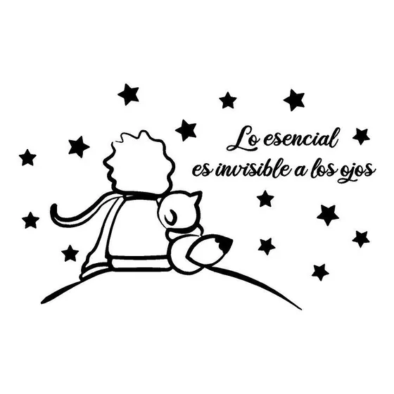 Vinilo Decorativo El Principito Lo Esencial 93 X 60 Cm