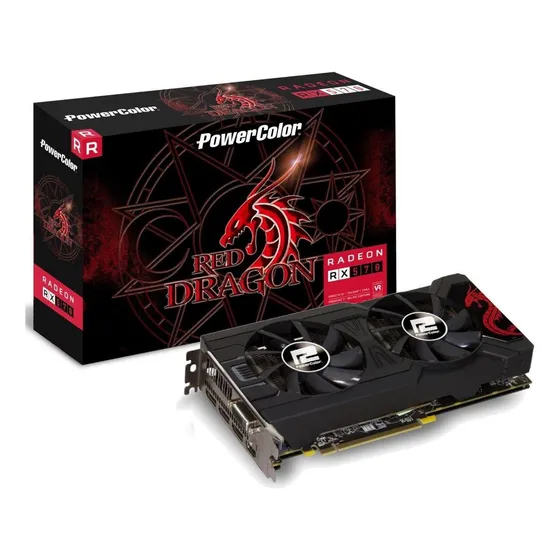 Placa de vídeo AMD PowerColor Red Dragon Radeon RX 500 Series RX 570 OC Edition 4GB