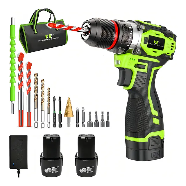 Taladro Rotomartillo Inalámbrico Brushless KILIAN ETHAN KE654B 3 en 1 Percutor Taladro y Destornillador 2 Baterías + Brocas Profesionales Hormigón Puntas Atornillador y mas Kit Completo