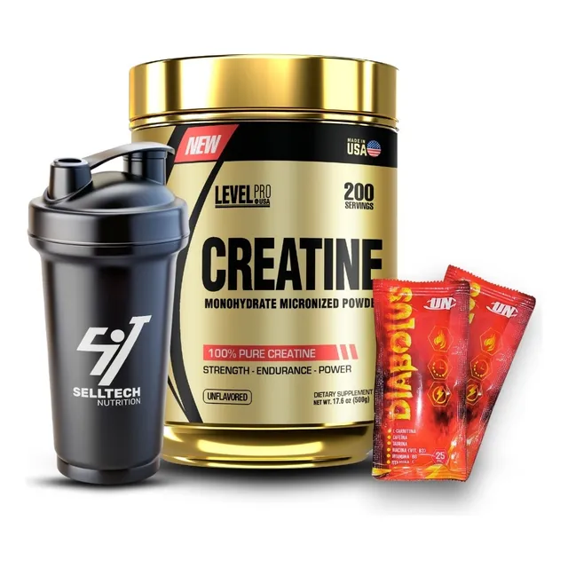Creatina Monohidrata Level Pro 500gr + Shaker