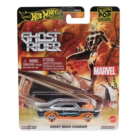 Hot Wheels Premium Ghost Rider Charger  - Marvel Pop Culture Negro