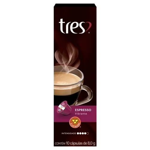 Café Expresso Três Vibrante Em Cápsula 10uni Com 80g Cada