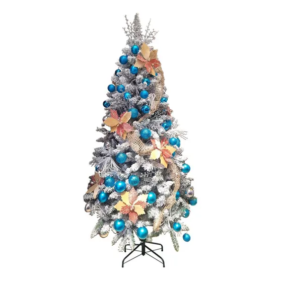 Árbol De Navidad 1.80 Mts + Kit De Decoración Adornos Azul