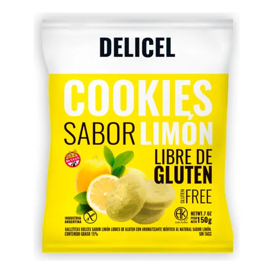 Pack X 3 Galletitas Cookies De Limon Delicel S/tacc X 200 G