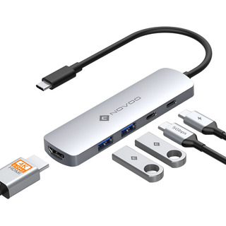 Novoo 5 En 1 Usb-c Hub Adaptador,1 Hdmi 4k,3 Usb 3.0,100w Pd Novoo 5 En 1 Usb-c Hub Adaptador,1 Hdmi 4k,3 Usb 3.0,100w Pd