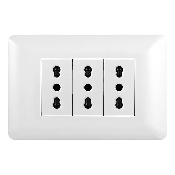 Tomacorriente Triple Bipaso 10/16a 250v Blanco Sec Pack 10