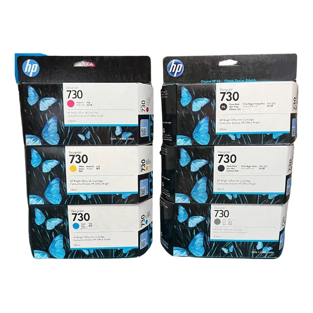 Paq 6 Pzas Cartucho Original 730 Nm C M Y Nf G 130 Ml C/u