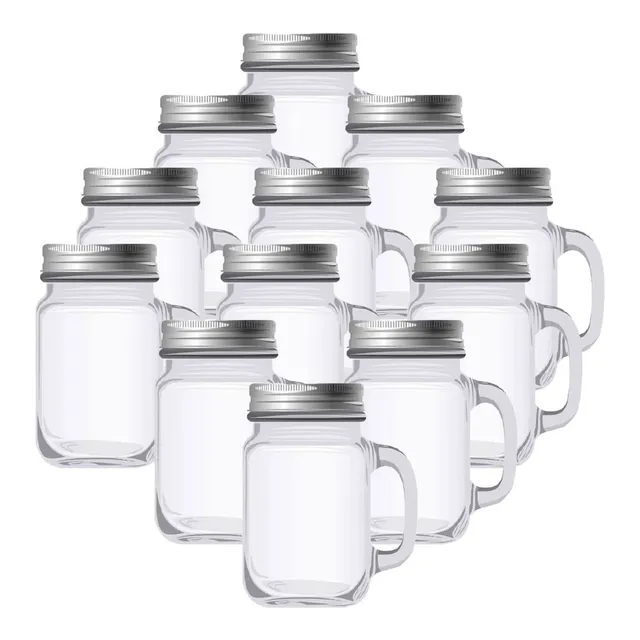 12 Pack Mason Jar Mini Con Asa 4 Oz Vaso Frasco Tarro Vasito