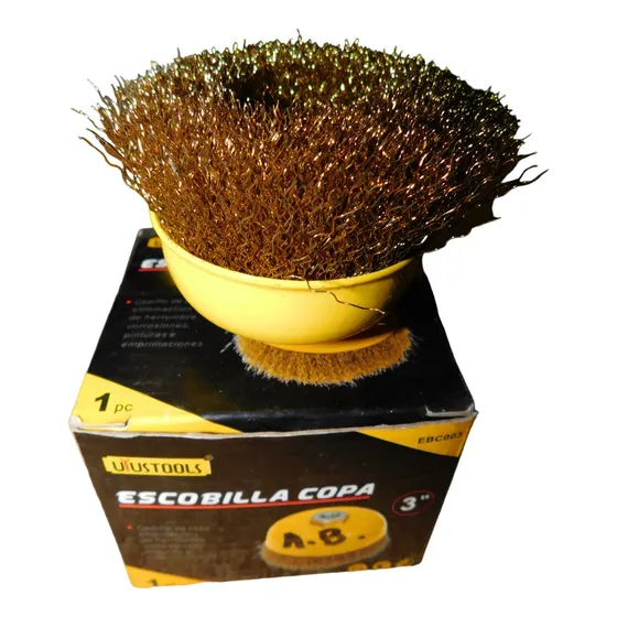 Cepillo De Copa 3 Pulg. De Diametro Alambre Bronceado*