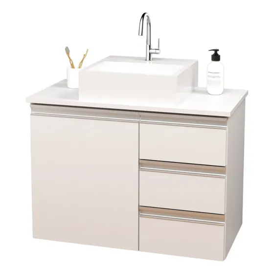 Balcão Banheiro Gabinete Móvel Mdf 70cm Larg. Design Moderno