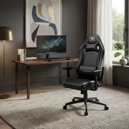 Silla Gamer - Cougar Explore Royal - Soporte Máx. 120 Kg Negro Cuero Pvc Transpirable