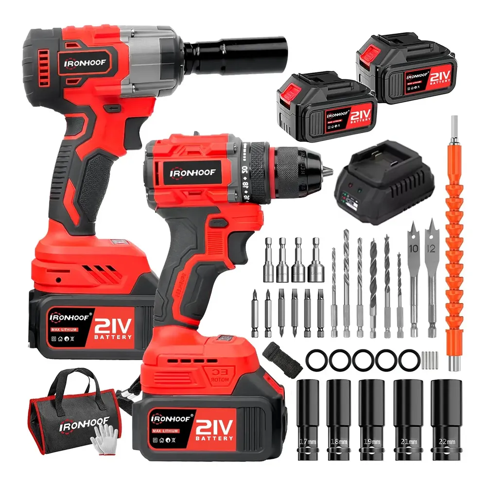Kit 2 Chaves De Impacto Parafusadeira Furadeira 2 Bateria