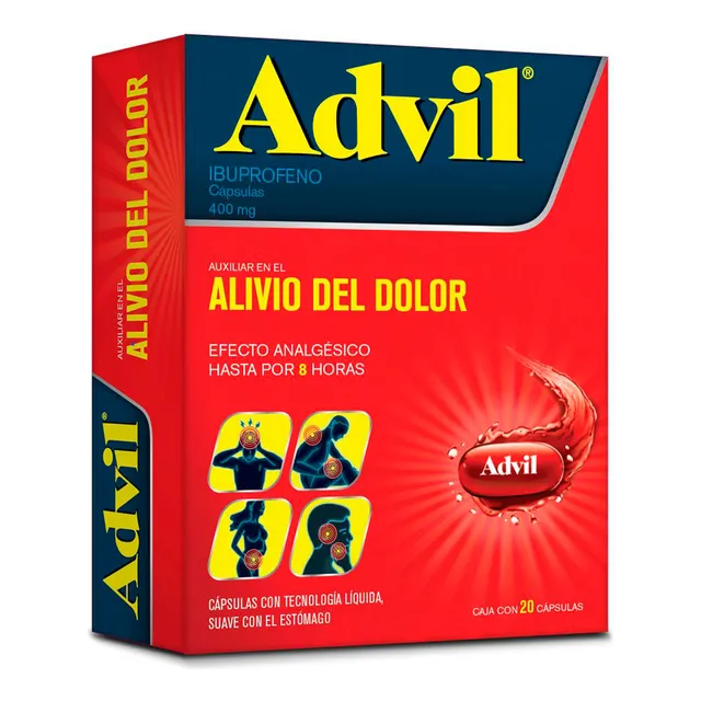Advil Max Cápsulas 400 Mg, 20 Cápsulas