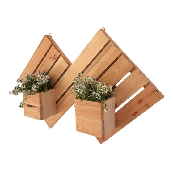 Macetero De Pared Exterior Jardin Vertical De Madera Rustico