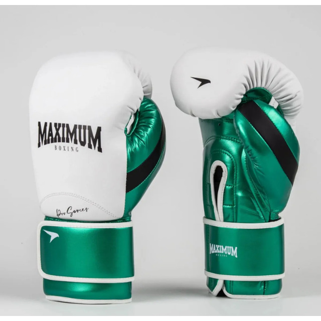 Luva Boxe Muay Thai Branca E Verde Profissional Maximum 16oz Verde E Branco