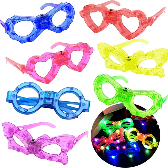 12 Lentes Led Luminosos Luz Sencillos Varios Colores Fiesta