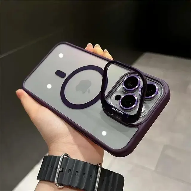 Funda Metal Stand iPhone 16 Pro Max Vidrios Para Camaras