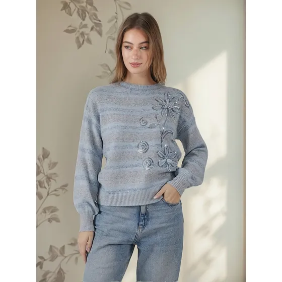 Sweater Premium Viena Bordado Con Lentejuelas Gua139 Arizona