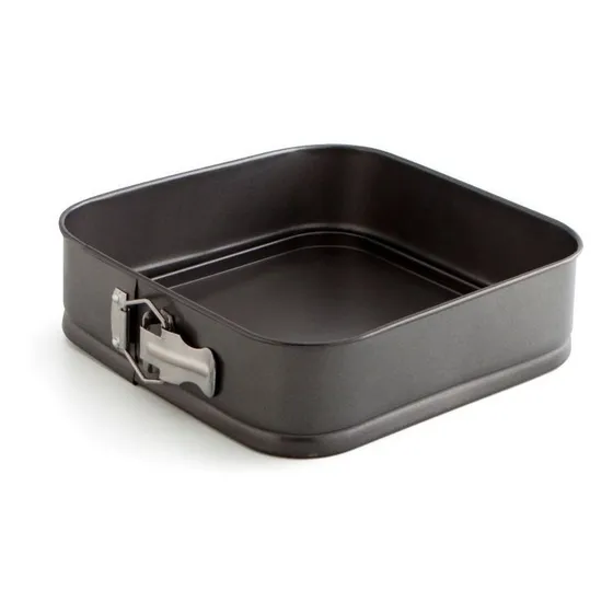 Molde De Torta Desmontable Cuadrado 26 Cm Color Negro