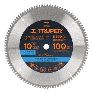 Disco Sierra 10´´p/aluminio, 100dient Cntr 5/8´´truper 18313 Disco Sierra 10´´p/aluminio, 100dient Cntr 5/8´´truper 18313