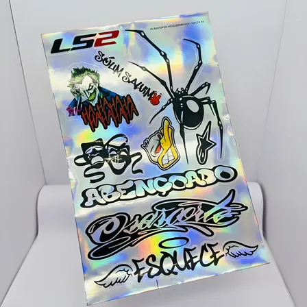 Adesivo Holográfico Aranha Coringa 20x30cm A Prova D'água